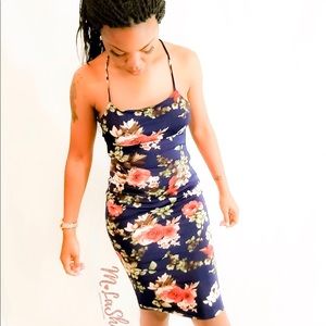 Floral Print Spaghetti Strap Dress